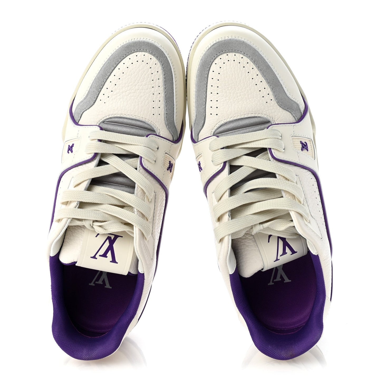 Calfskin Womens LV Trainer Sneakers 39 Purple