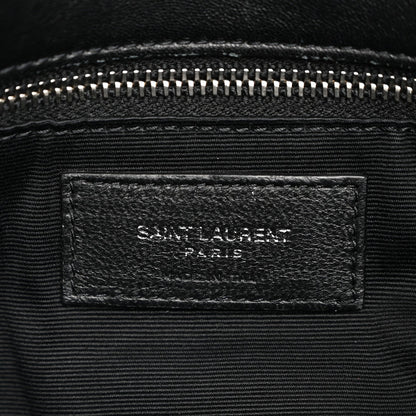 Lambskin Quilted Medium Loulou Puffer Monogram Chain Satchel Black