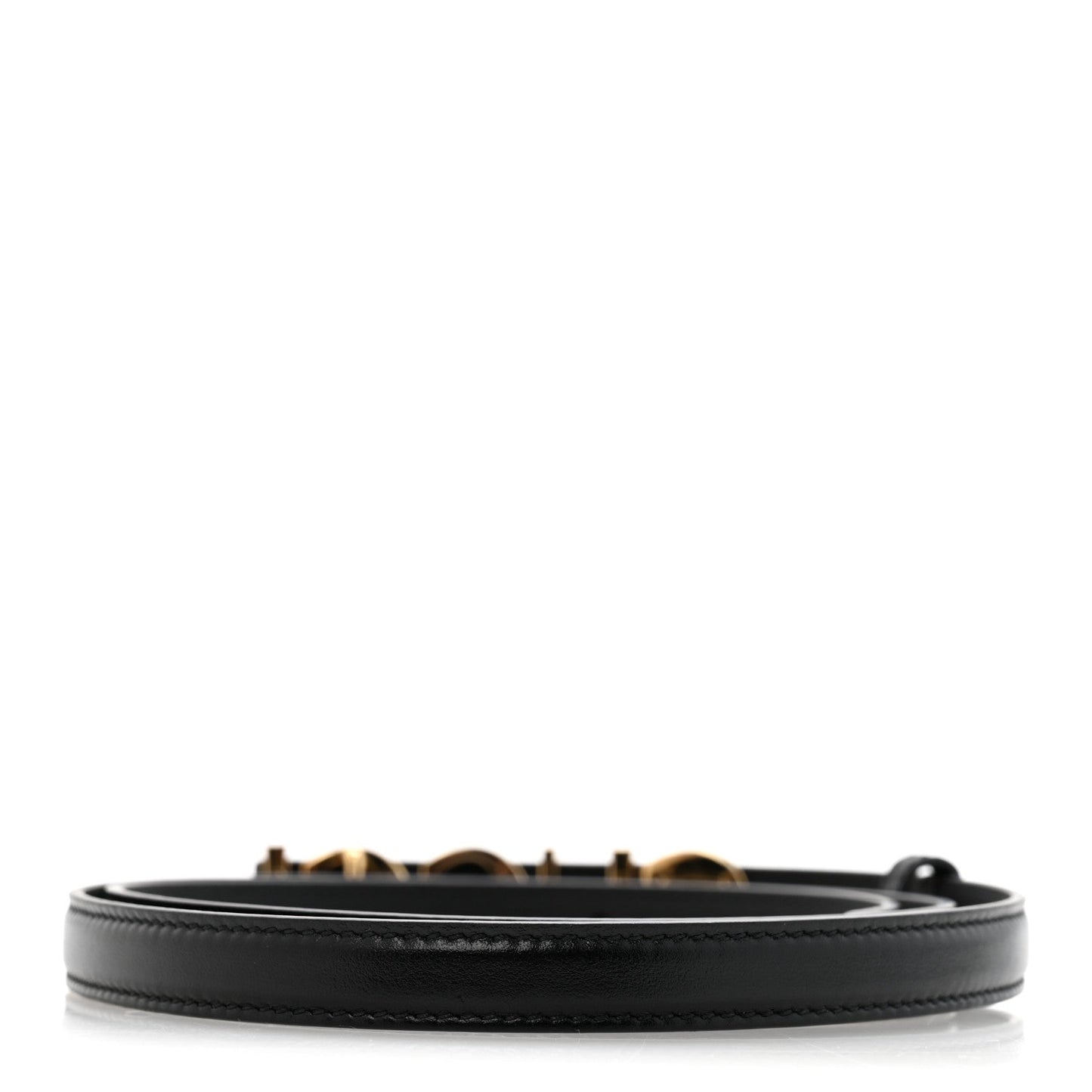 Plutone Calfskin Gucci Buckle 20mm Thin Belt 90 36 Black