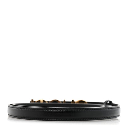 Plutone Calfskin Gucci Buckle 20mm Thin Belt 90 36 Black