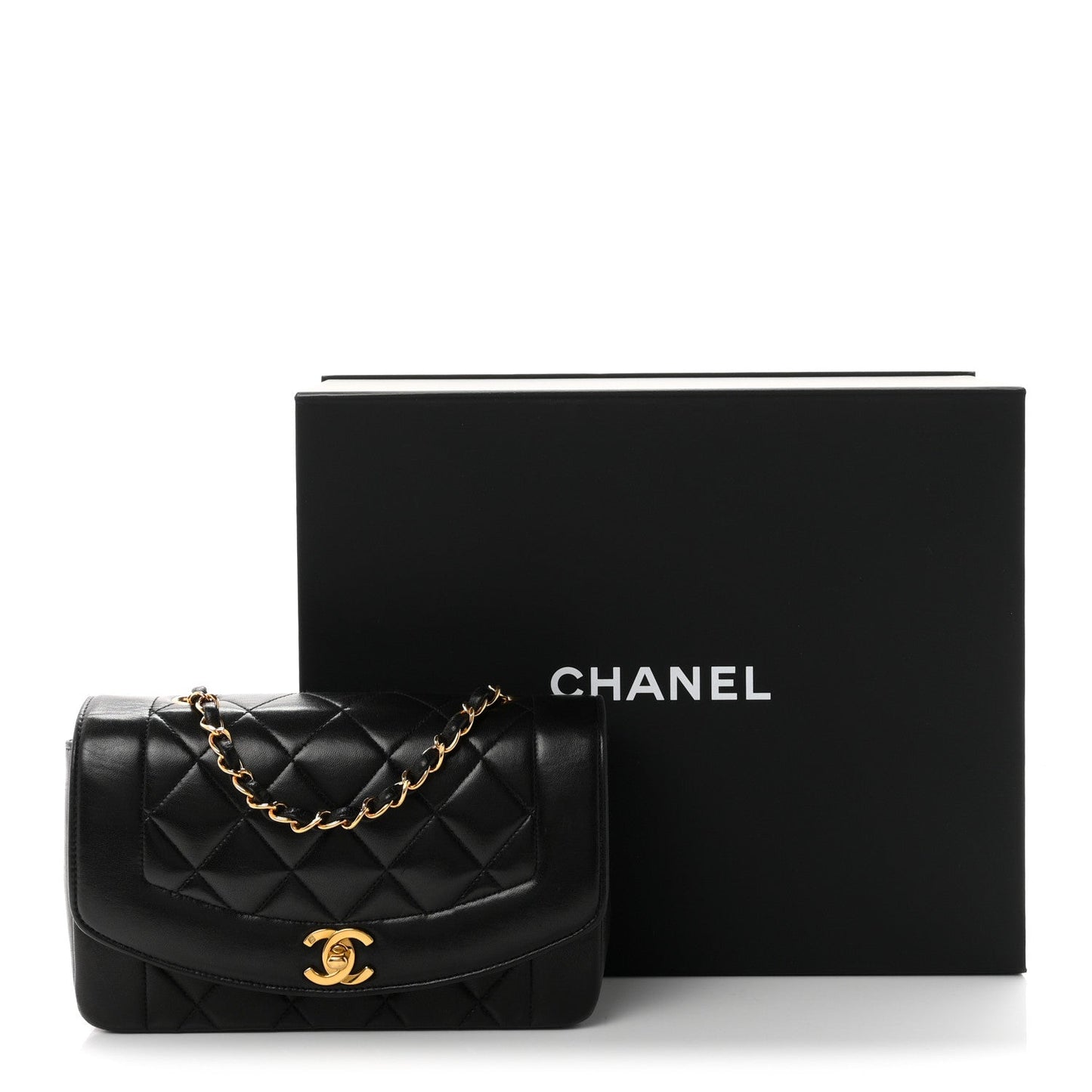 Lambskin Quilted Small Single Flap Black