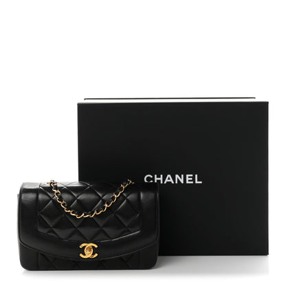 Lambskin Quilted Small Single Flap Black