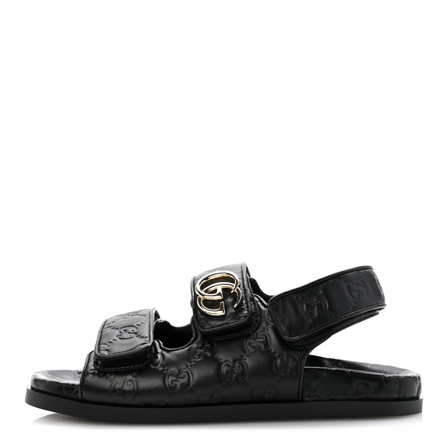 Guccissima GG Embossed Womens Sandals 36 Black