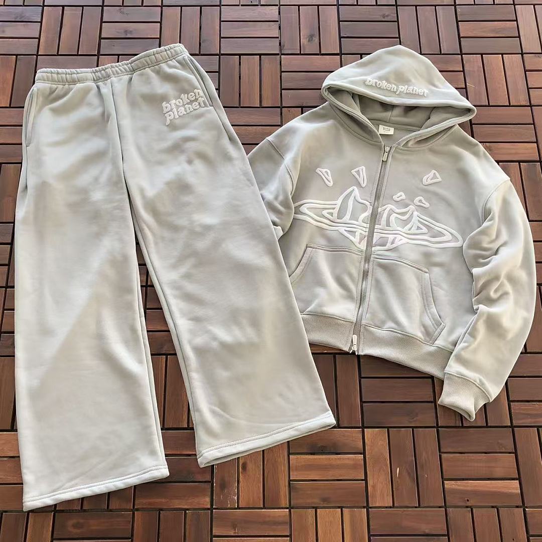 ￥~TOP 169 PANTS 119 BROKEN PLANET HOODIE TROUSERS FLEECE