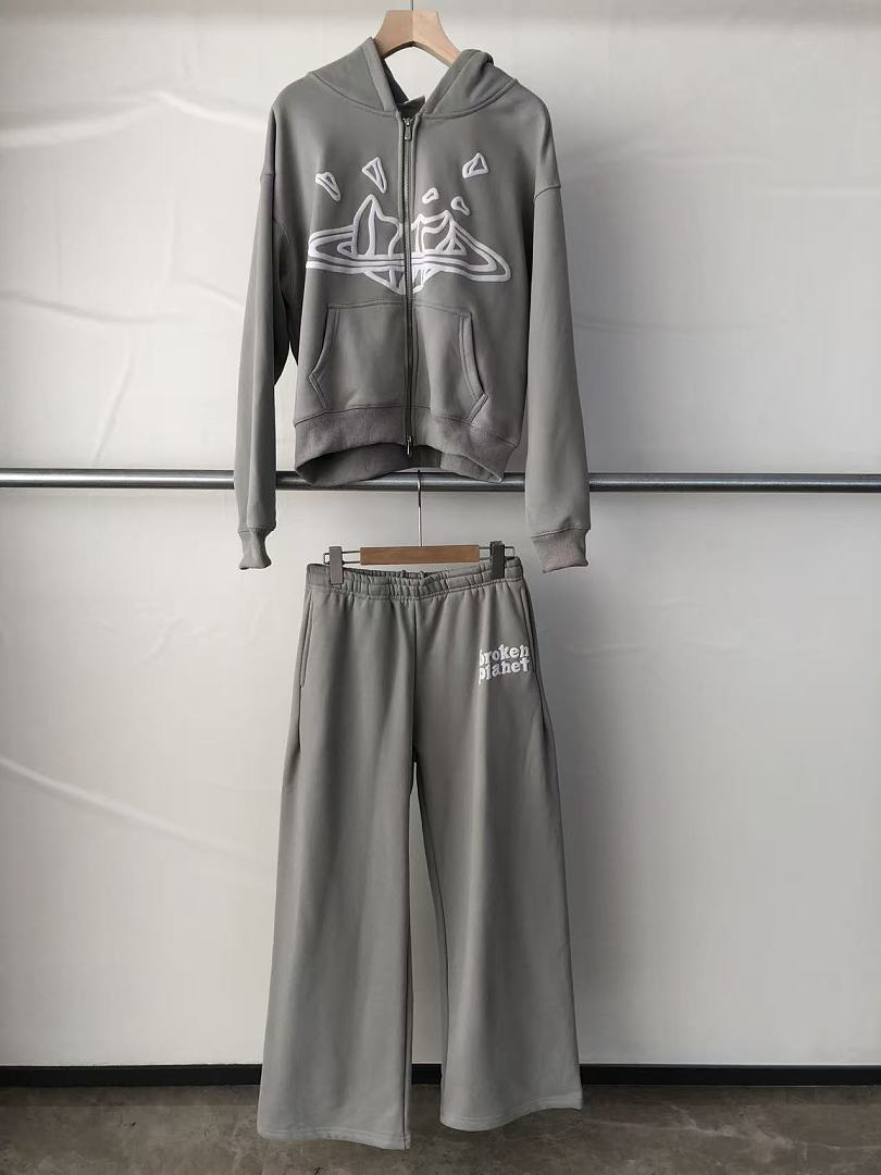 ￥~TOP 169 PANTS 119 BROKEN PLANET HOODIE TROUSERS FLEECE