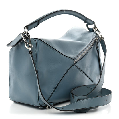 Calfskin Medium Puzzle Bag Stone Blue