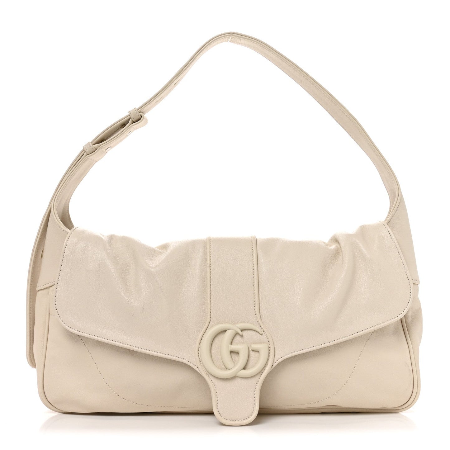 Goatskin Small GG Monochrome Aphrodite Shoulder Bag Mystic White