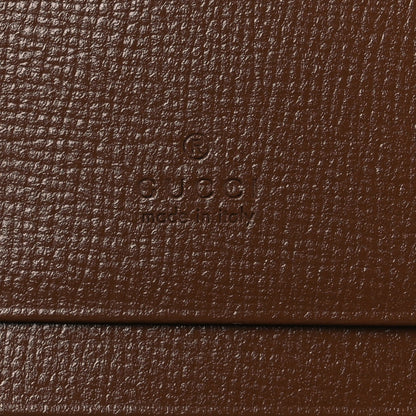GG Supreme Monogram Textured Calfskin Web Jackie 1961 Card Case Beige Ebony Brown Sugar