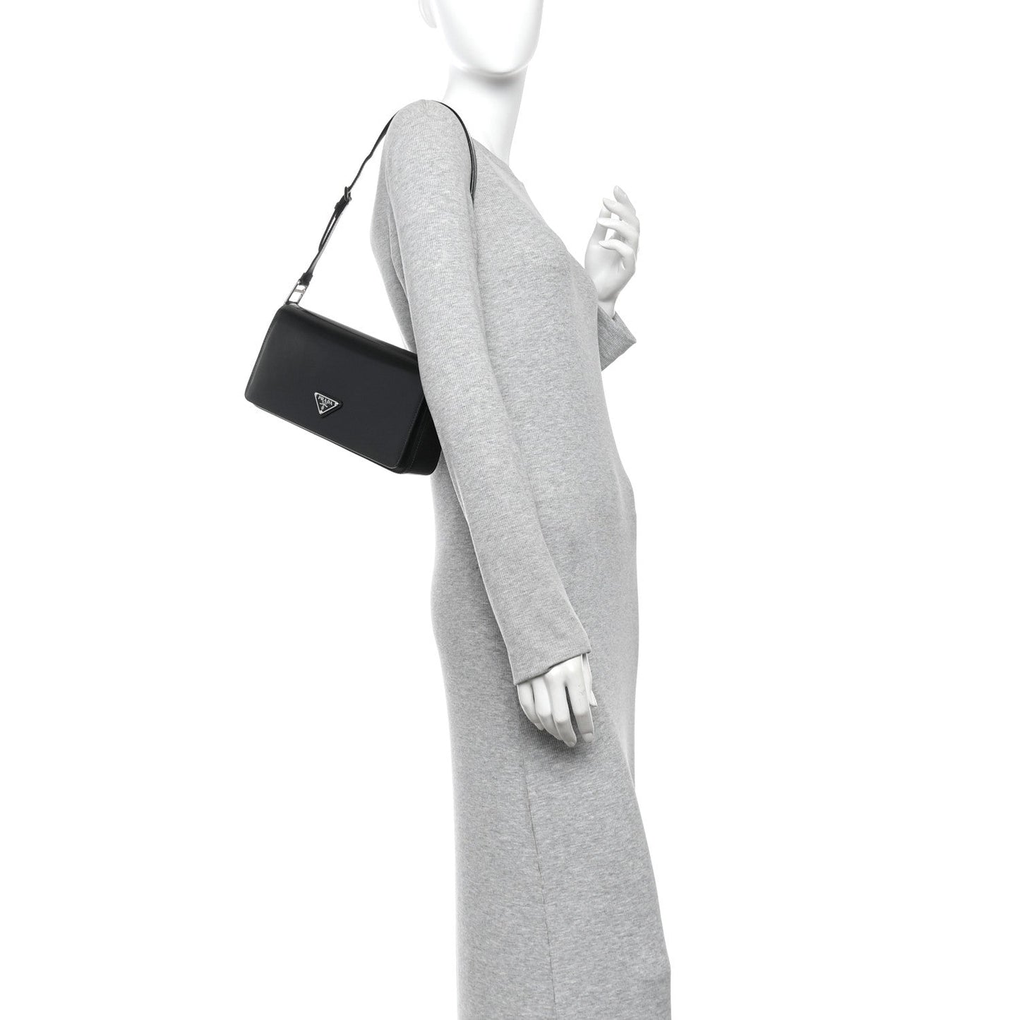 Spazzolato Femme Flap Shoulder Bag Black