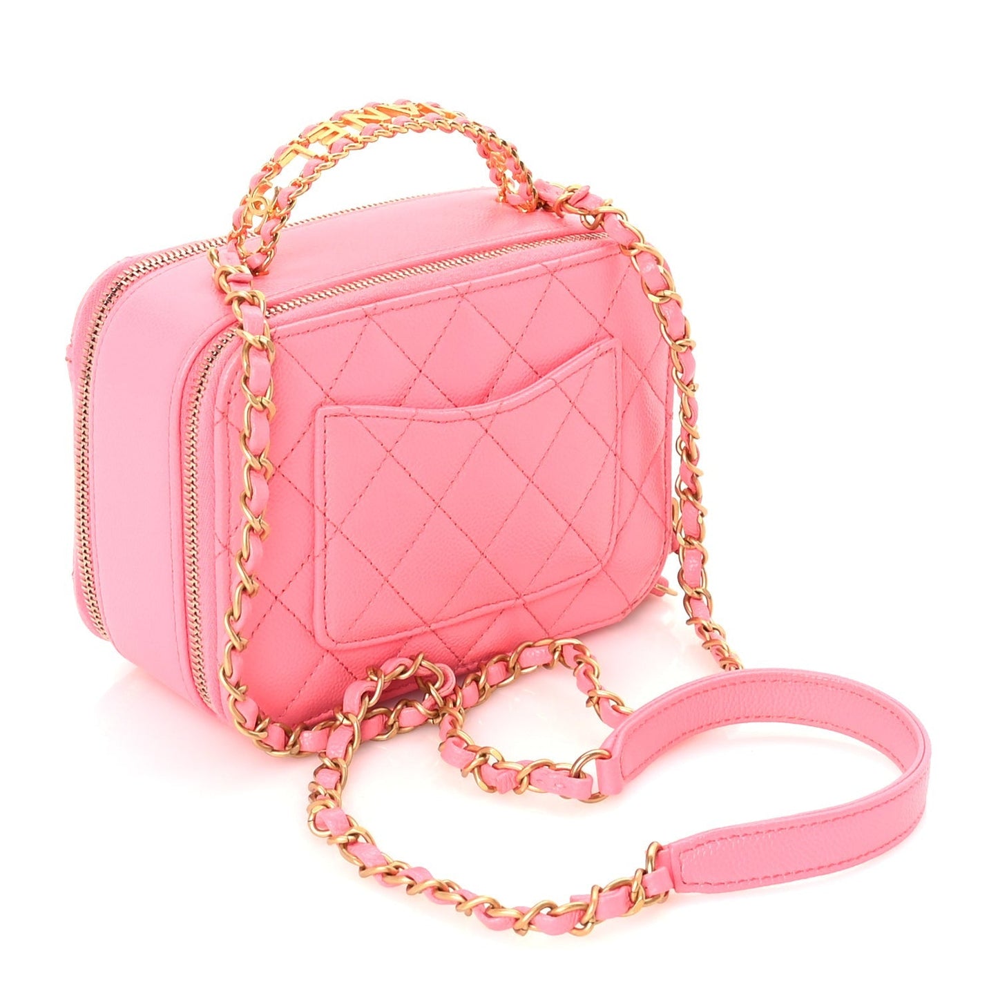 Caviar Quilted Pick Me Up Mini Vanity Case  Pink