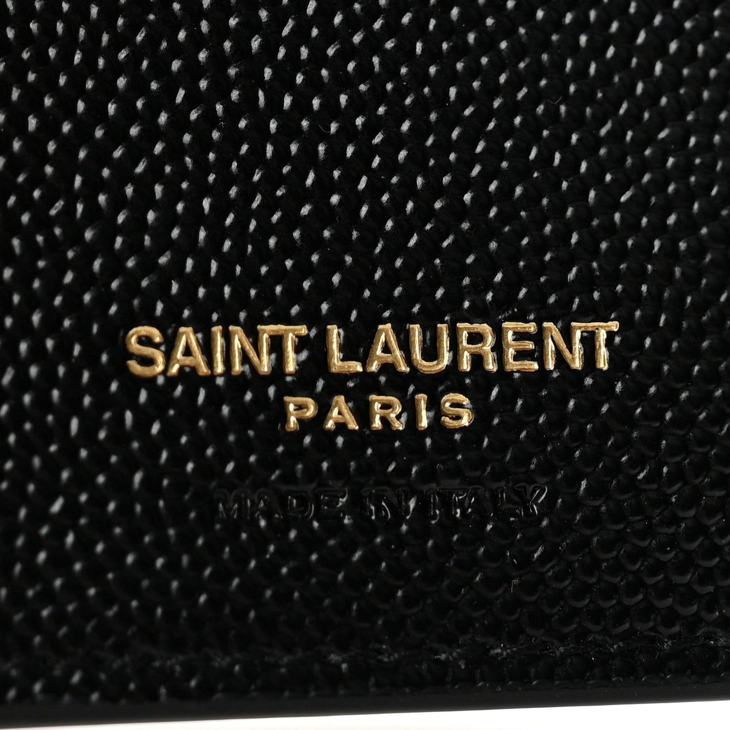 Grain De Poudre Matelasse Chevron Monogram Compact Tri Fold Wallet Black