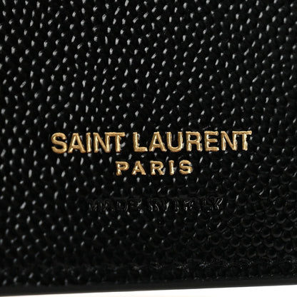 Grain De Poudre Matelasse Chevron Monogram Compact Tri Fold Wallet Black