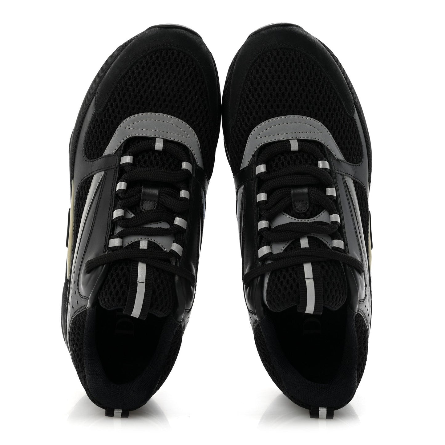 Technical Mesh Calfskin Mens B22 Sneakers 40 Black