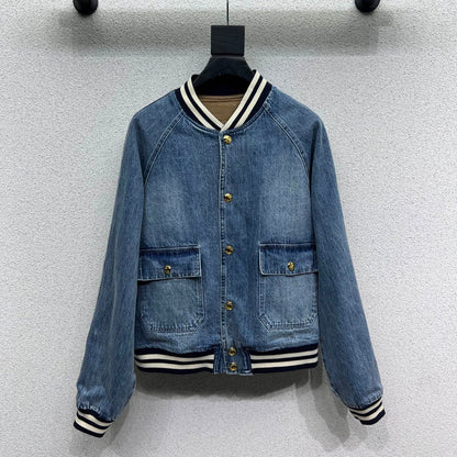 Celin Teddy Jacket Blue Denim