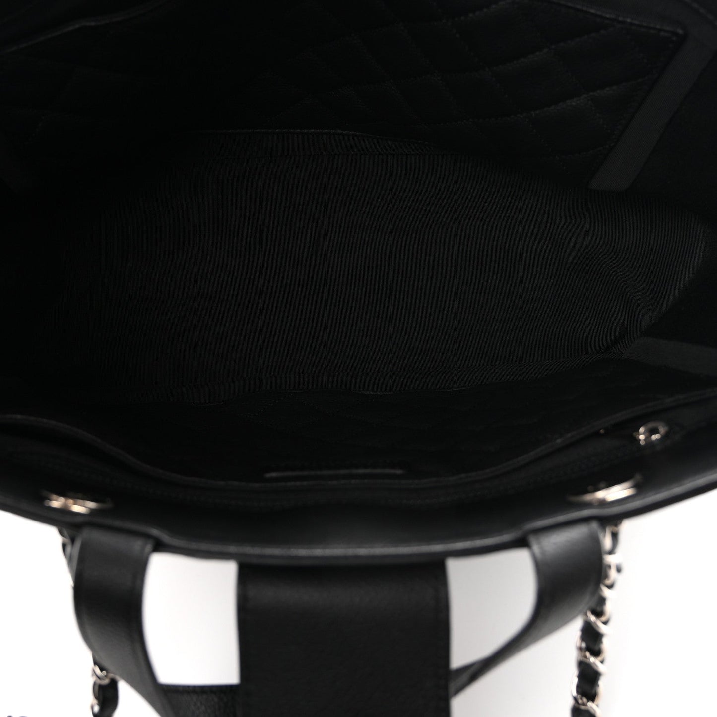 Caviar Quilted Large CC Box Shopping Tote Black