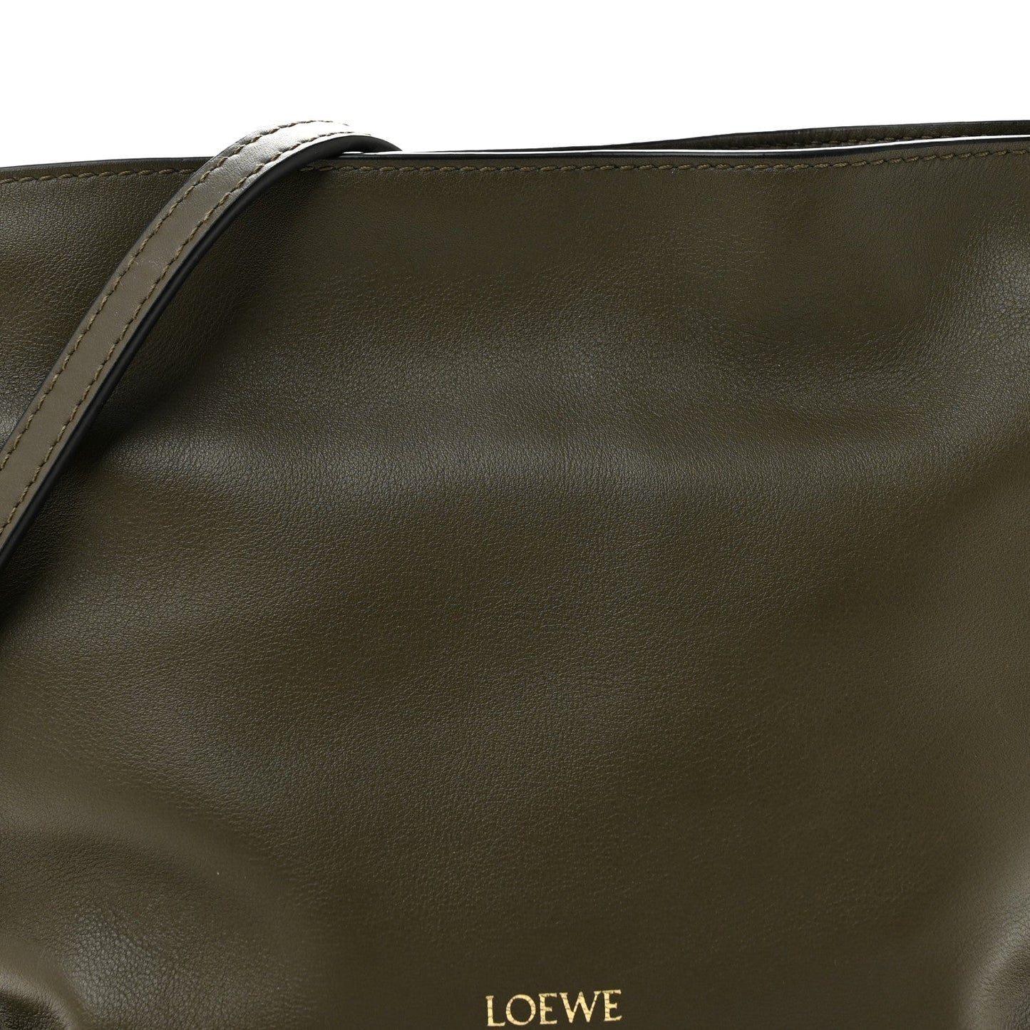 Calfskin Mini Flamenco Knot Clutch Dark Khaki Green