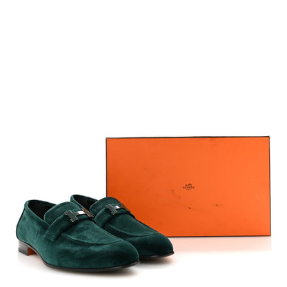 Velvet Mens Paris Loafers 43.5 Vert Fonce