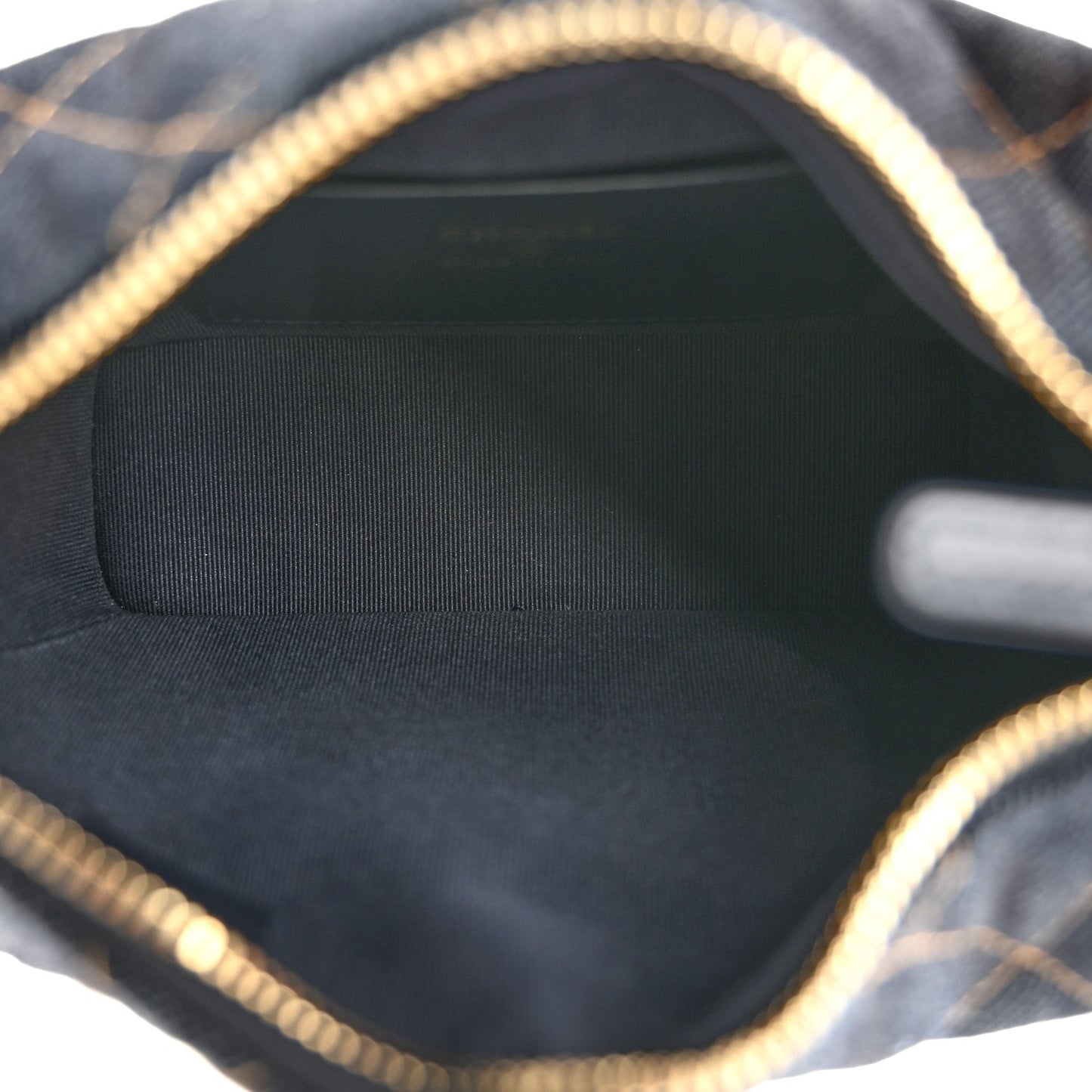 Denim Quilted Hobo Clutch With Chain Dark Blue Orange