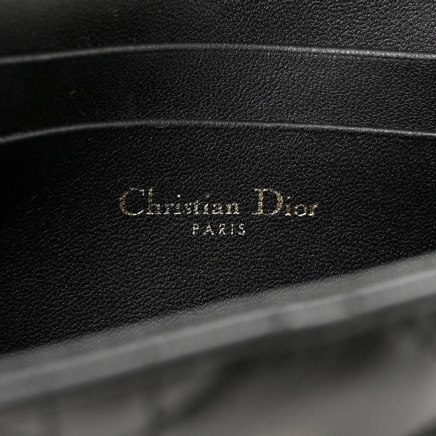 Lambskin Cannage Dior Talk Phone Pouch  Black
