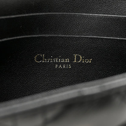 Lambskin Cannage Dior Talk Phone Pouch  Black