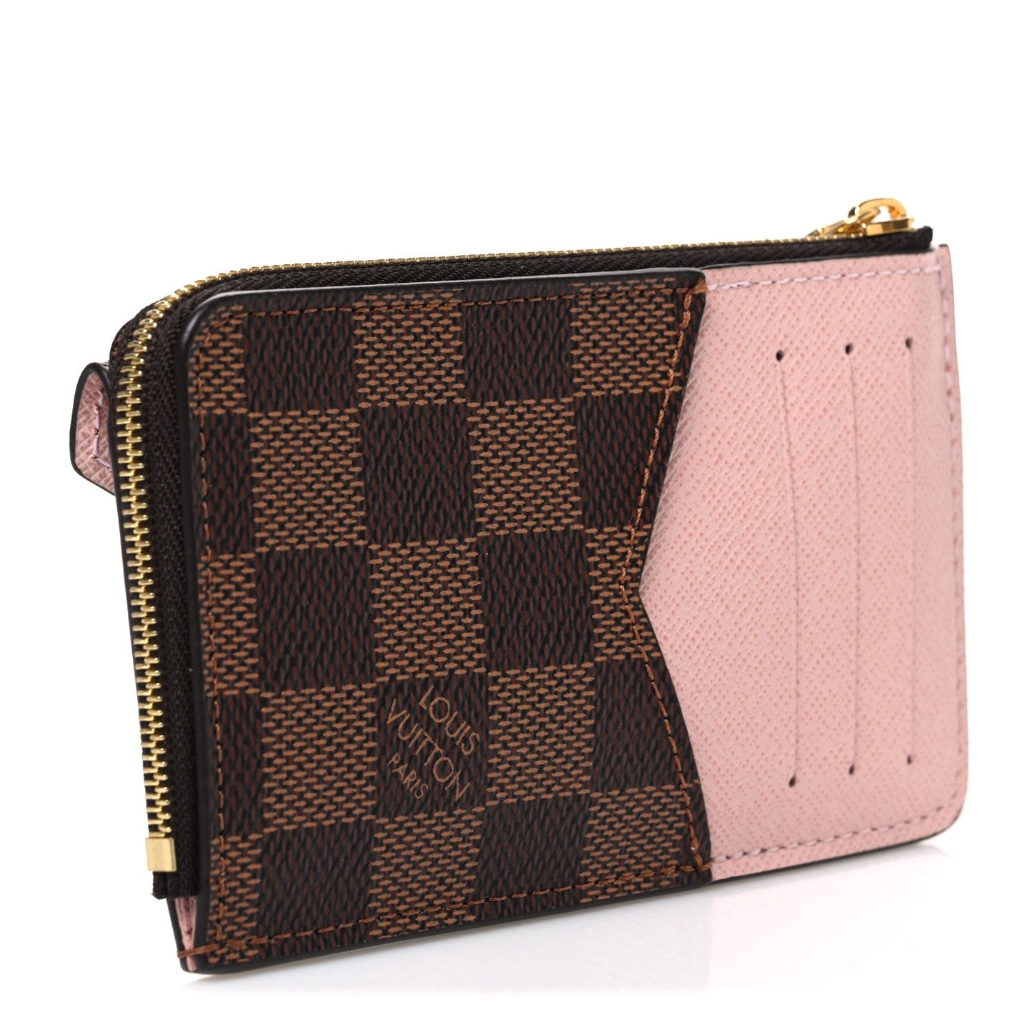 Damier Ebene Recto Verso Card Holder Rose Ballerine