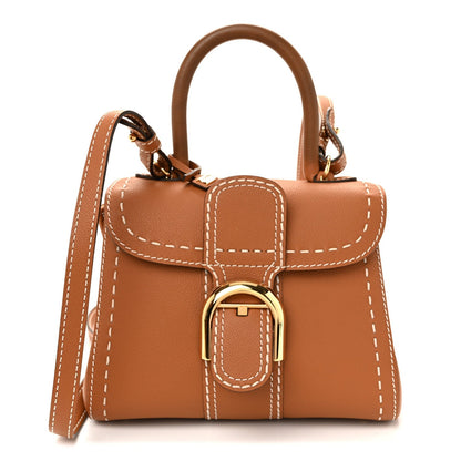 Grained Rodeo Calfskin Surpique Mini Brillant Satchel Vegetal Ivory