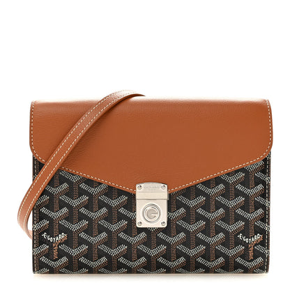 Goyardine Calfskin Chypre Wallet Pouch Black Gold