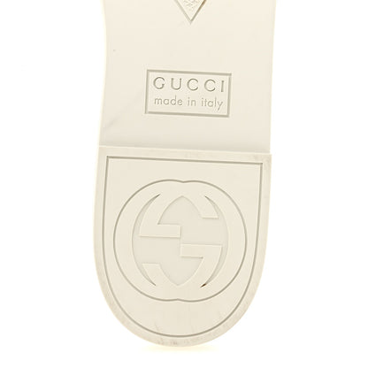 Rubber Interlocking G Womens Slide Sandals 39 Mystic White