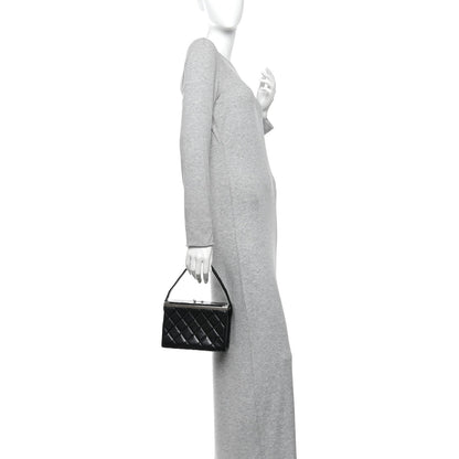 Lambskin Quilted Box Bag Black