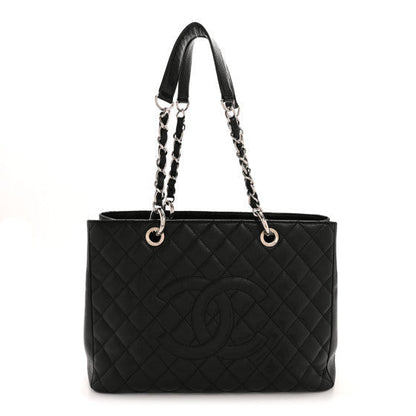 Caviar Quilted Grand Shopping Tote GST Black