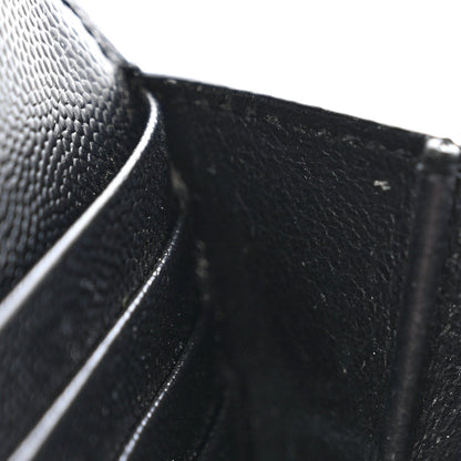 Grain De Poudre Matelasse Chevron Monogram Flap Wallet Black