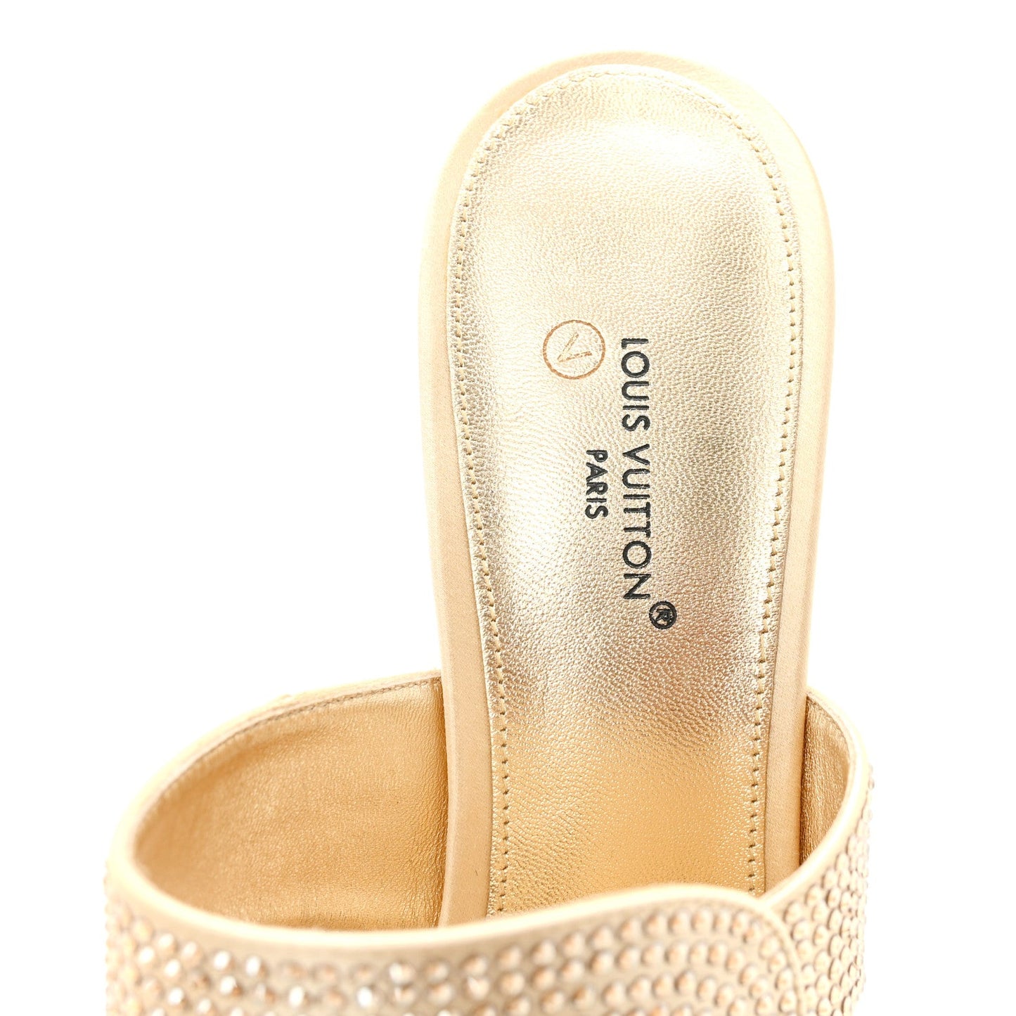 Satin Crystal Sparkle Mule 38 Gold