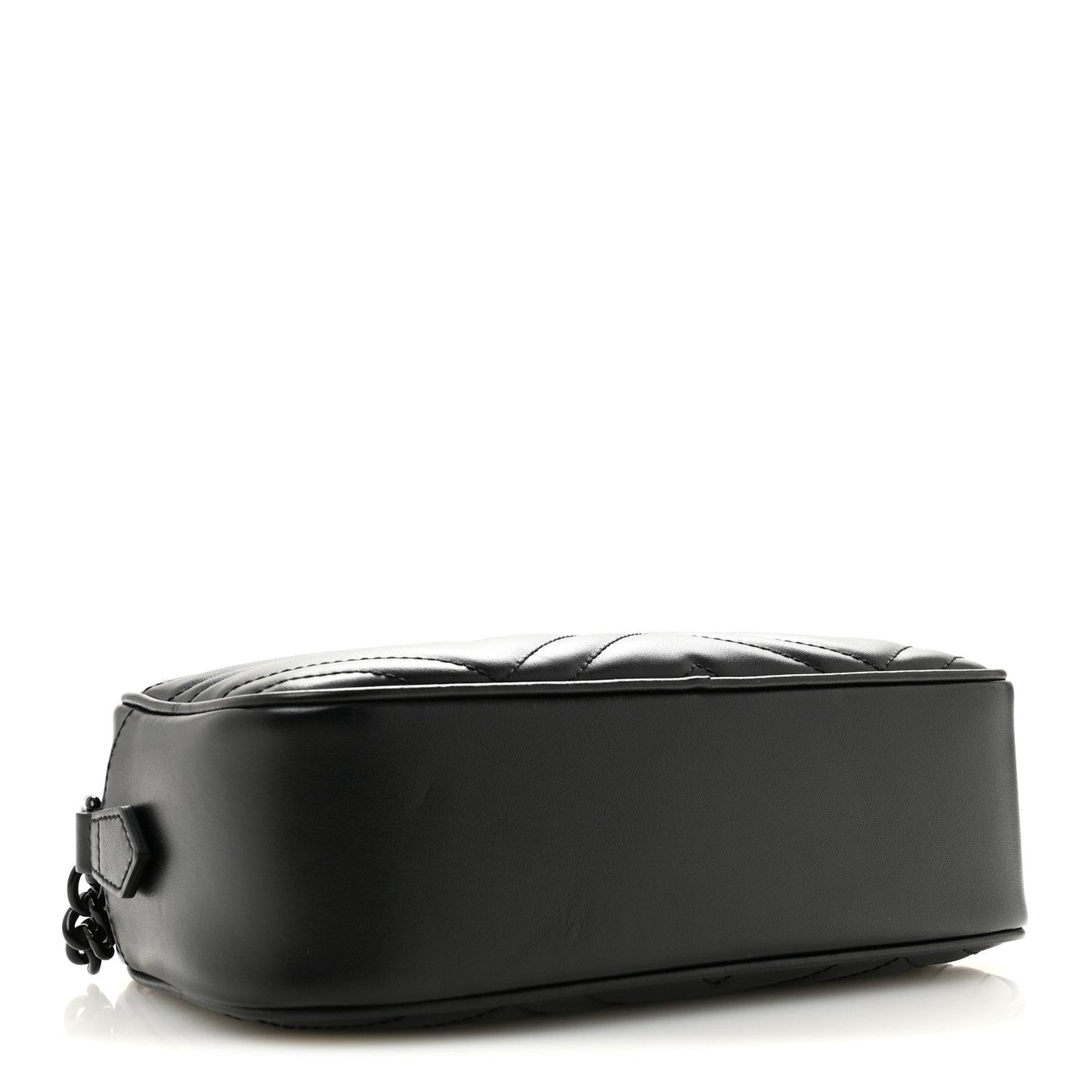 Calfskin Matelasse Monochrome Small GG Marmont Chain Shoulder Bag Black