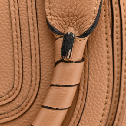 Calfskin Braided Medium Marcie Double Carry Light Tan