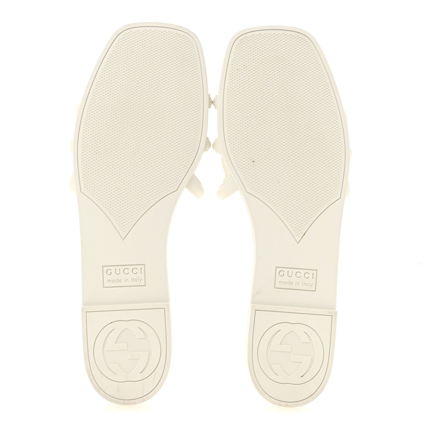Rubber Interlocking G Womens Slide Sandals 39 Mystic White