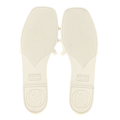 Rubber Interlocking G Womens Slide Sandals 39 Mystic White