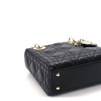 Lambskin Cannage Mini Lady Dior Black