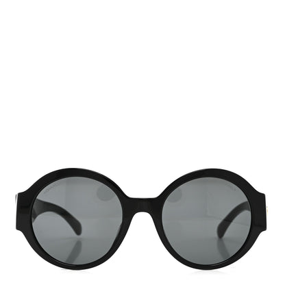 Acetate Round Sunglasses 5410-A Black