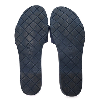 Rubber CC Mules Sandals  38  Dark Navy Blue Orange