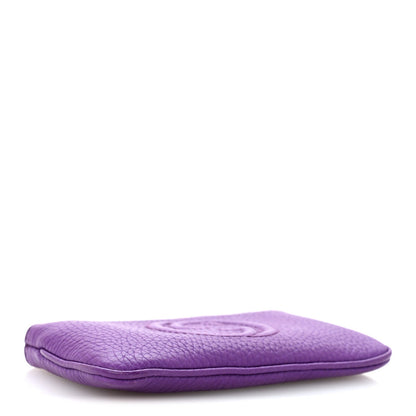 Pebbled Calfskin Soho Key Case Purple