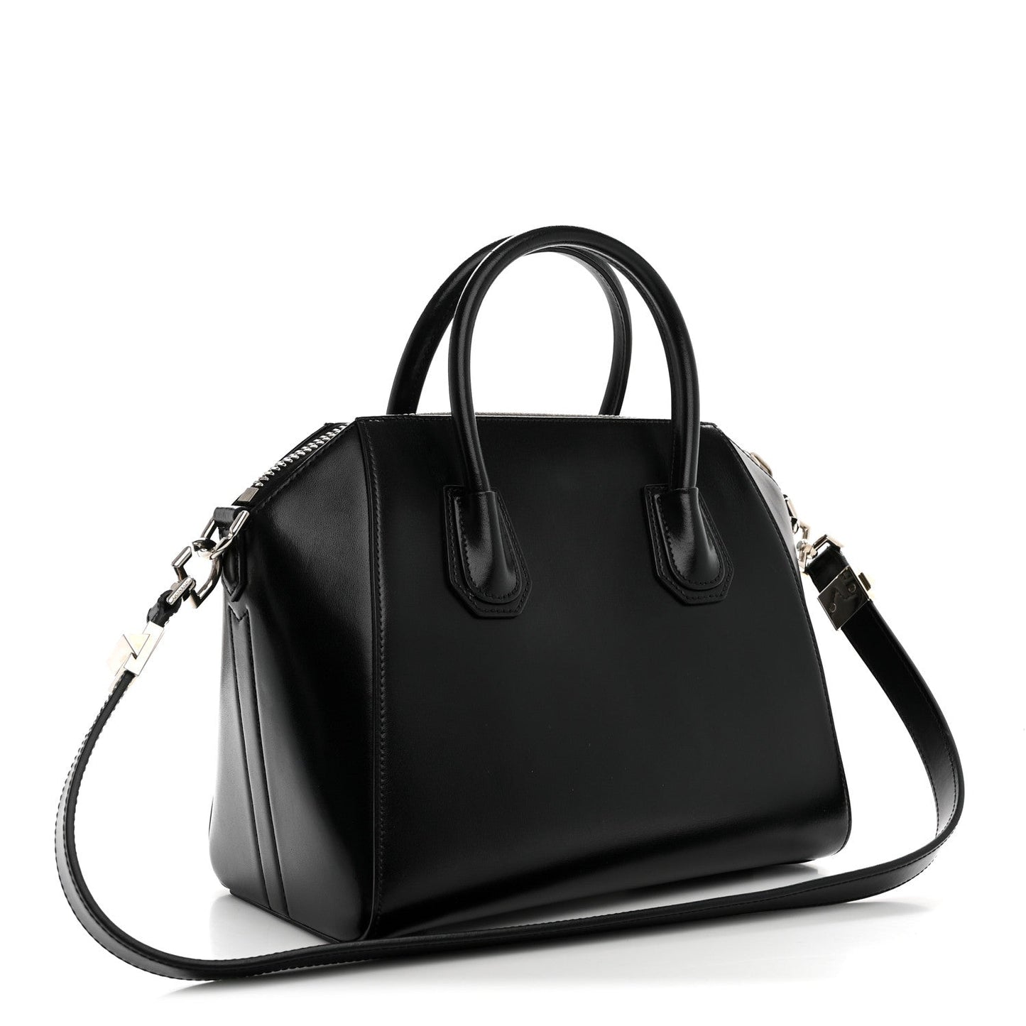 Shiny Lord Calfskin Small Antigona Black