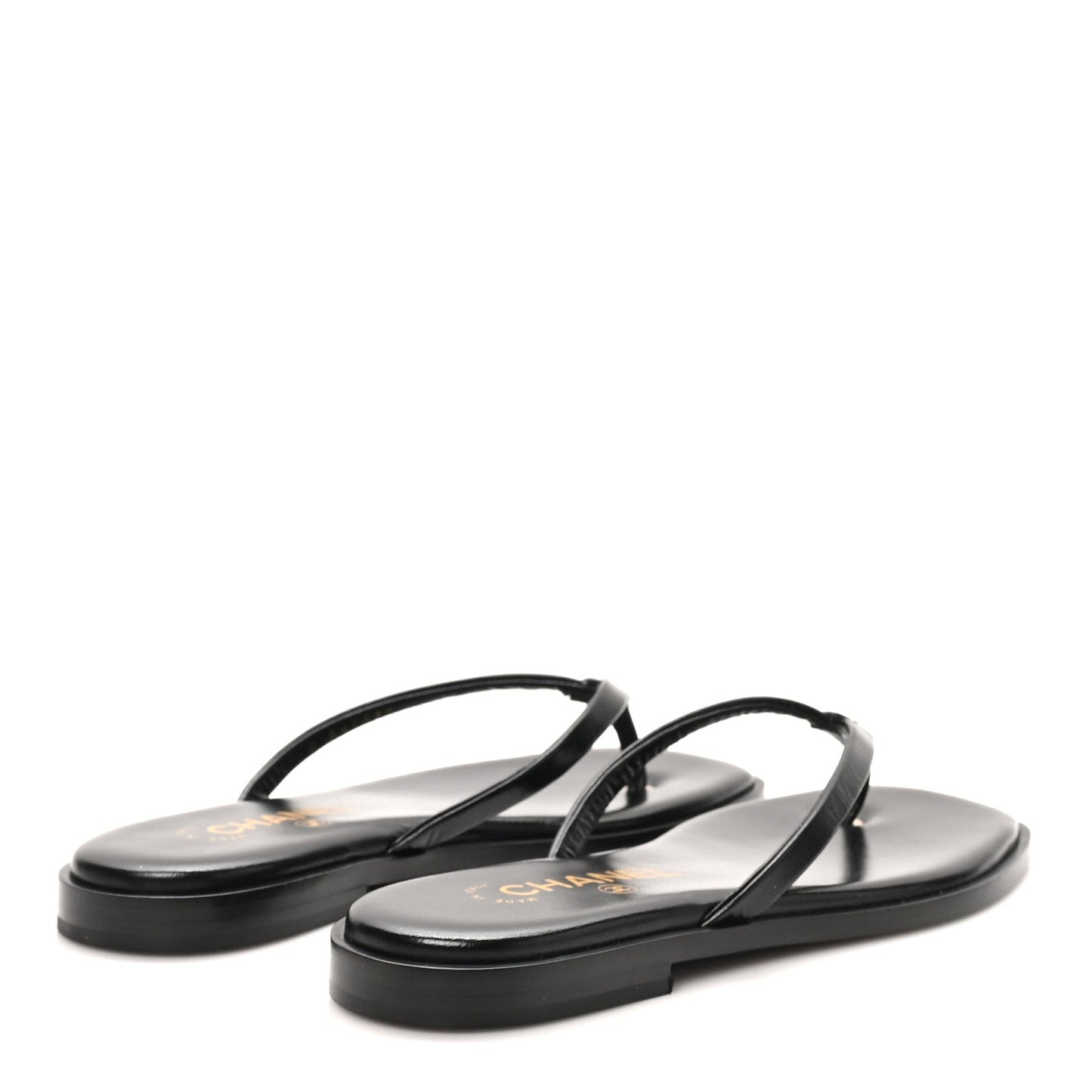 Goatskin CC Times Square Thong Sandals 37 Black