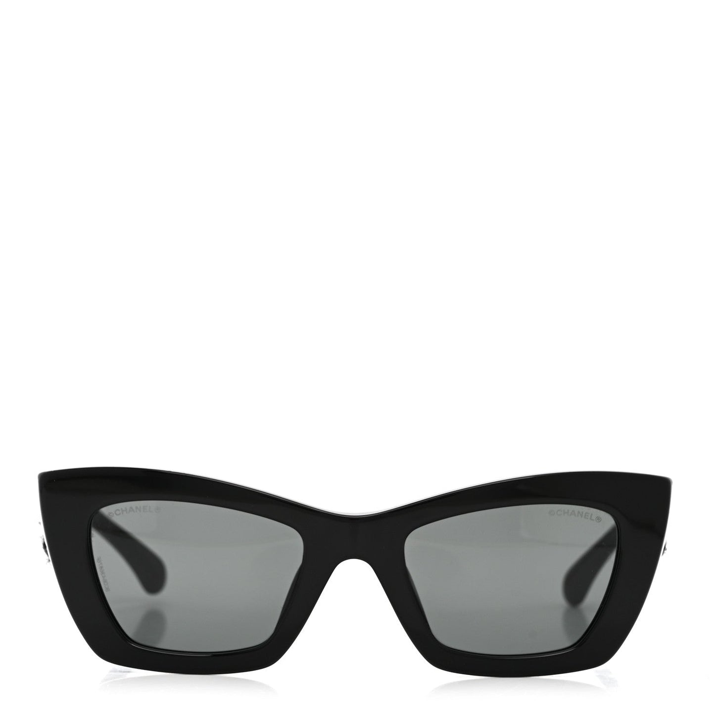 Acetate Tweed CC Cat Eye Sunglasses 71550A Black