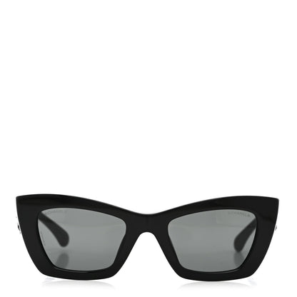 Acetate Tweed CC Cat Eye Sunglasses 71550A Black