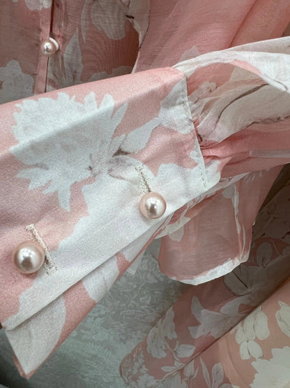 ZIMMER FLORAL PRINTED PINK CHIFFON SET 269185