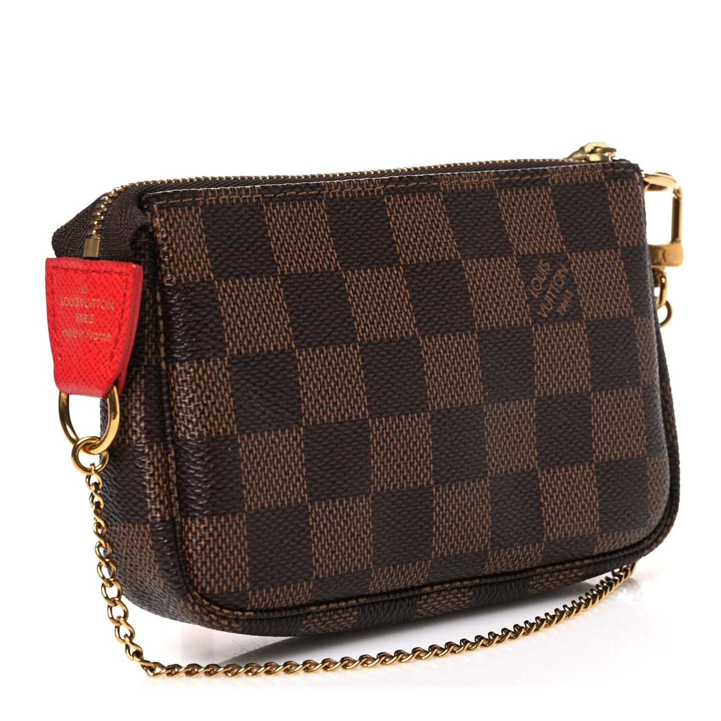 Damier Ebene 2019 Christmas Animation Mini Pochette Accessories Red