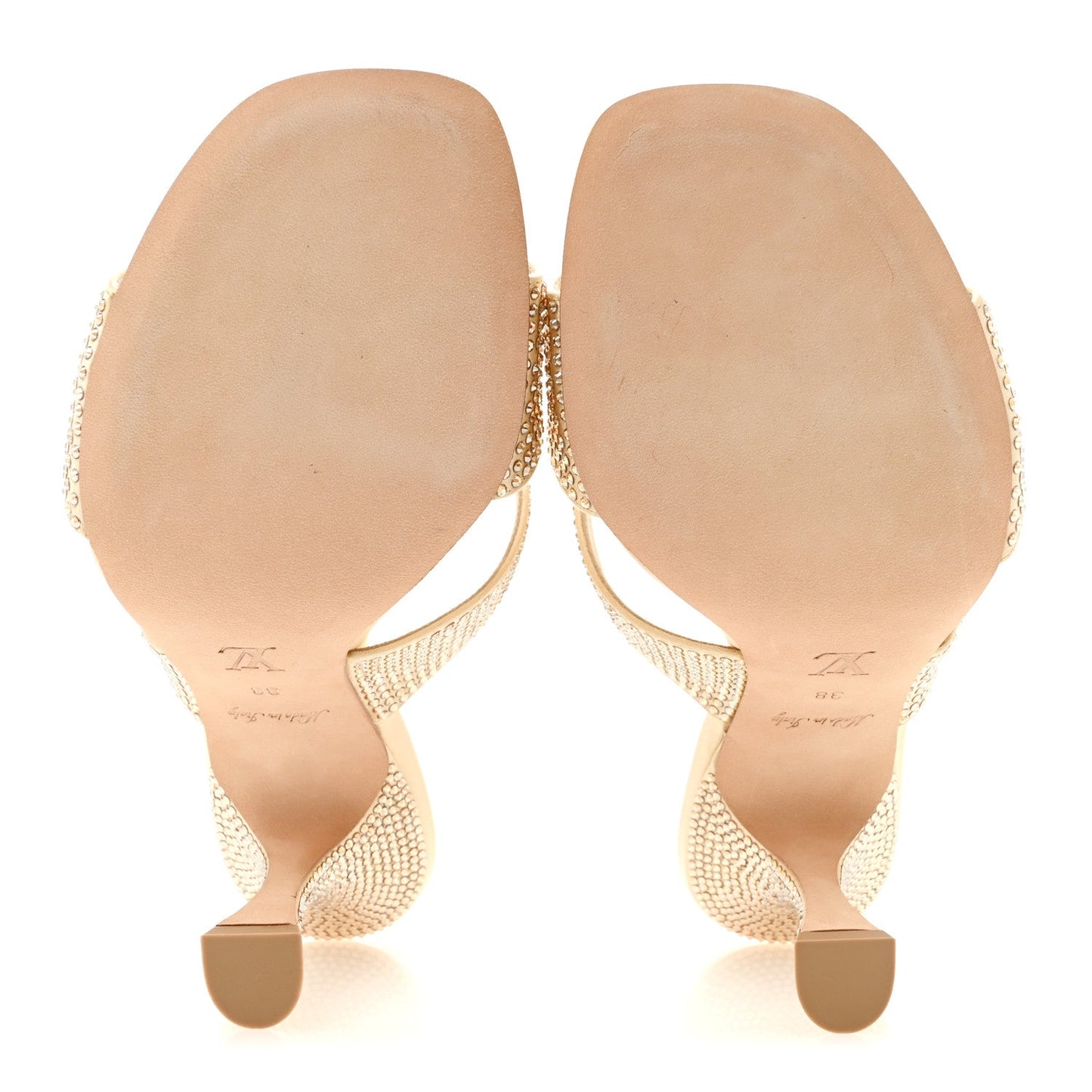 Satin Crystal Sparkle Mule 38 Gold