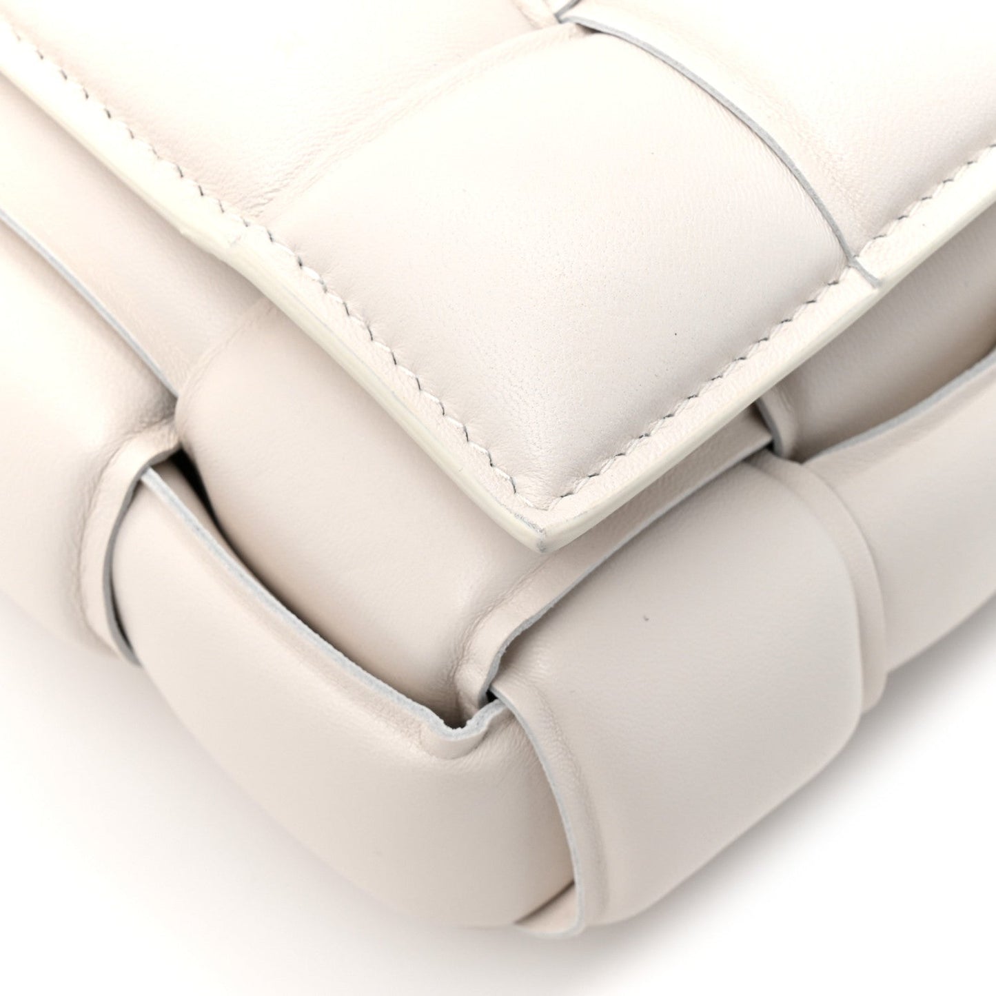 Nappa Maxi Intreccio Padded Cassette Crossbody Bag Chalk