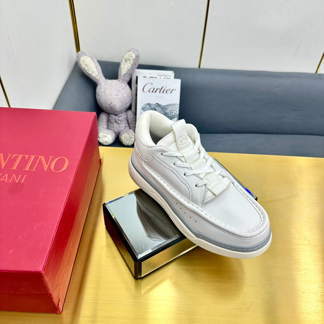 Mid-top Runboot Split Leather Sneaker 30mm White Calfskin 994557