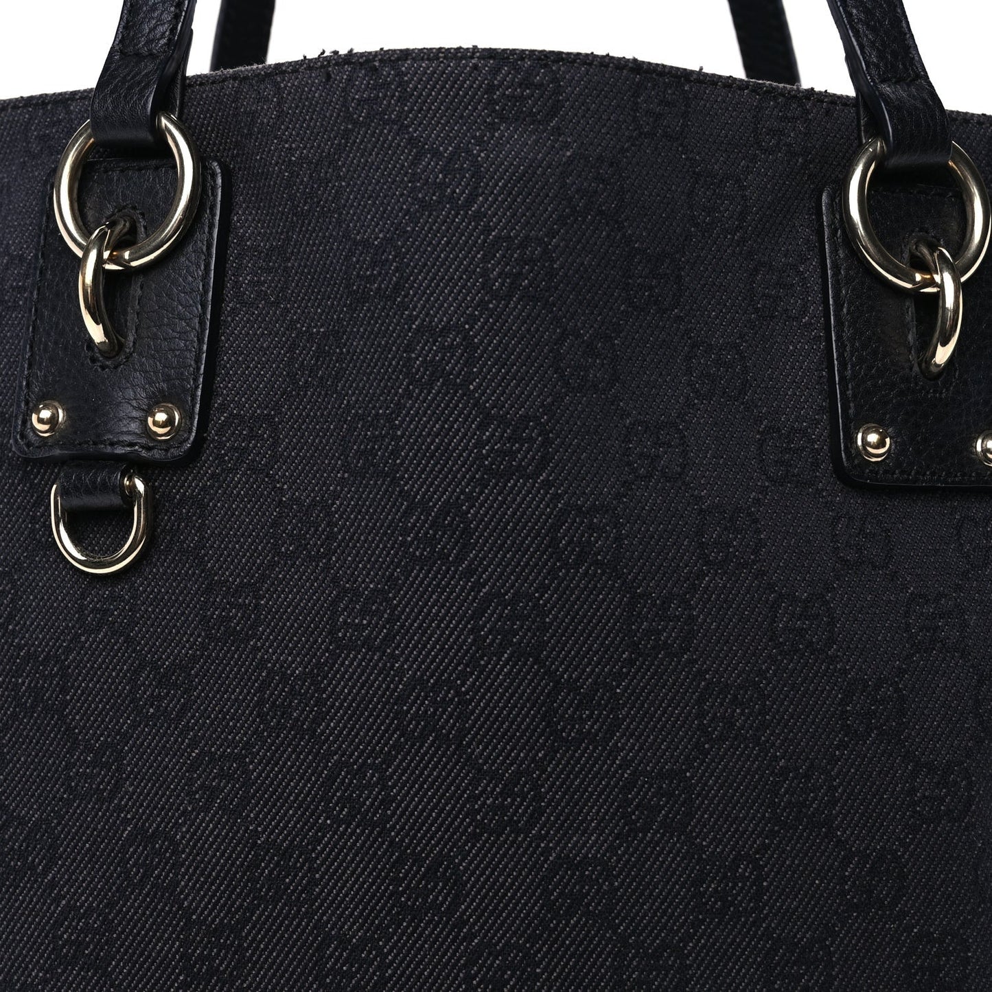 Denim Monogram Medium Handle Vertical Tote Black